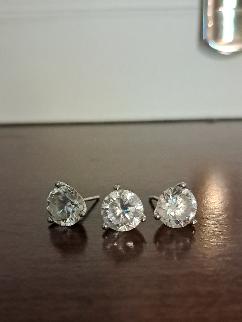 3 2.5Ct.  STUNNING FLAME" 18K Gold Plated Silver Brilliant Cut Simulated Diamond